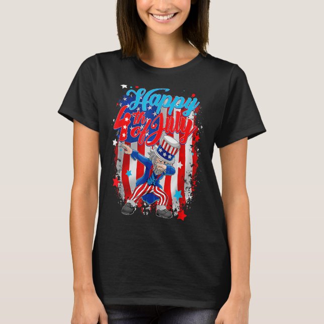 Camiseta Tío Sam Feliz 4 De Julio (Anverso)