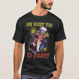 Camiseta Tío Sam Firework 4 De Julio Hombres Estadounidense