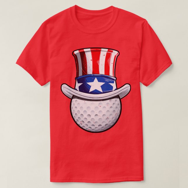 Camiseta Tío Sam Gorra Bandera Americana Golf Golf Golf 4 d (Diseño del anverso)