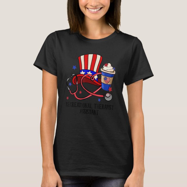 Camiseta Tío Sam Gorra Ste, asistente de terapia recreativa (Anverso)