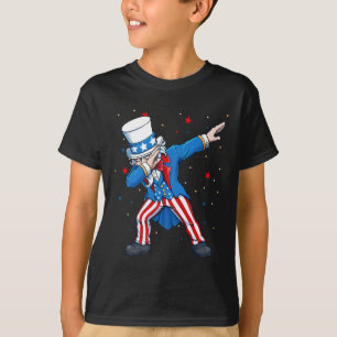 Camiseta Tío Sam haciendo dab el 4 de julio niños hombres 
