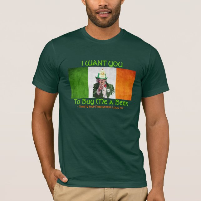 Camiseta Tío Sam irlandés del bombero (Anverso)