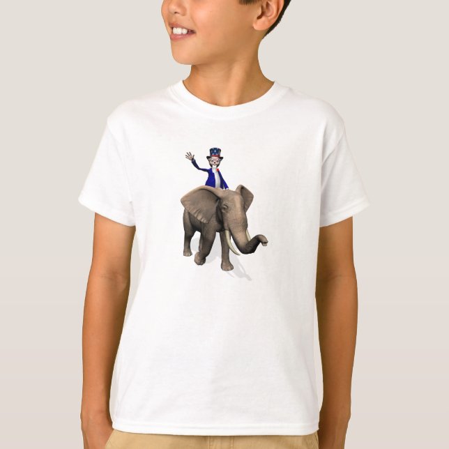 Camiseta Tío Sam Montando En Elefante (Anverso)