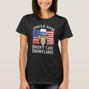 Camiseta Tío Sam no le importan las copas de nieve bandera 