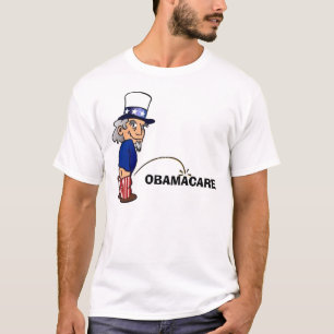 Camiseta Tío Sam que hace pis en Obamacare