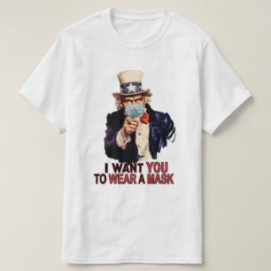 Camiseta Tío Sam quiere que lleves una máscara de cara a 