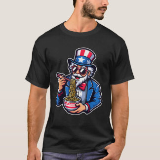 Camiseta Tío Sam Ramen Anime Bandera Estadounidense 4 De Ju