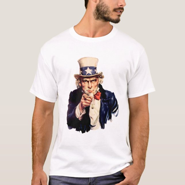 Camiseta Tío Sam retro de los E.E.U.U. (Anverso)