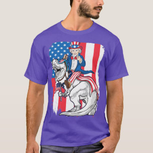 Camiseta Tío Sam Riding Dinosaur 4 De Julio T Rex Ameris