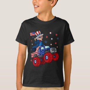 Camiseta Tío Sam Riding Monster Camión 4 De Julio Fun Boy