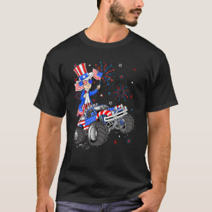 Camiseta Tío Sam Riding Monster Camión 4 De Julio Niños Ki