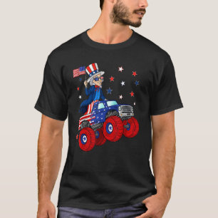 Camiseta Tío Sam Riding Monster Truck 4 De Julio Niños K