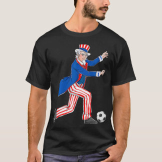 Camiseta Tío Sam Soccer 4 De Julio Bandera Estadounidense P