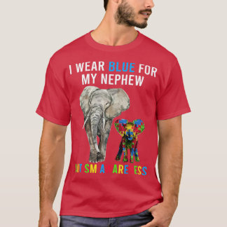 Camiseta Tío tía Autism Elephant, uso azul para mi N