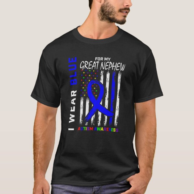 Camiseta Tío Tía Azul Por Mi Gran Autismo Nephew (Anverso)