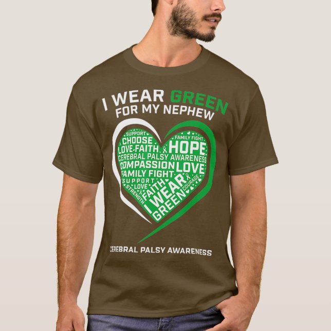 Camiseta Tío tía Cinta Verde regalo de sobrino cerebral (Anverso)