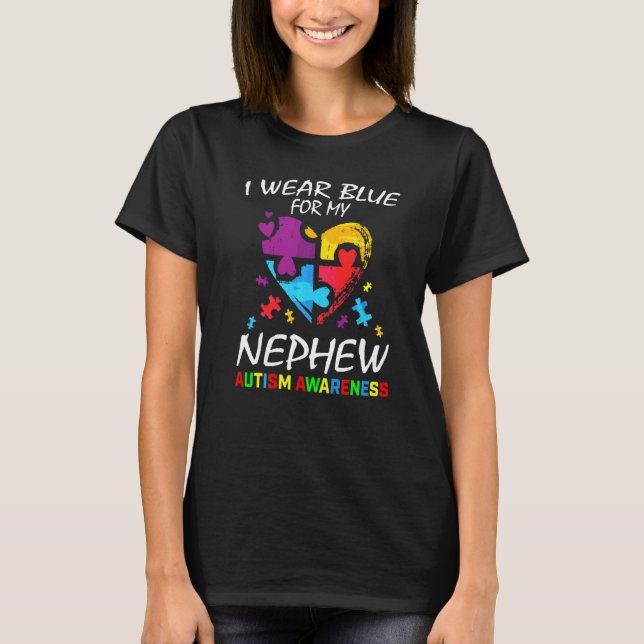Camiseta Tío Tía Que Llevo Azul Por Mi Autismo De Sobrino. (Anverso)