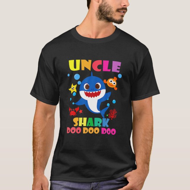 Camiseta Tío Tiburón Doo Doo Gracioso Bebé Mami Papi Niños (Anverso)