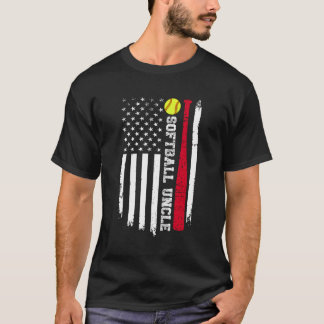 Camiseta Tío tío jugador de Softbol Bandera Americana