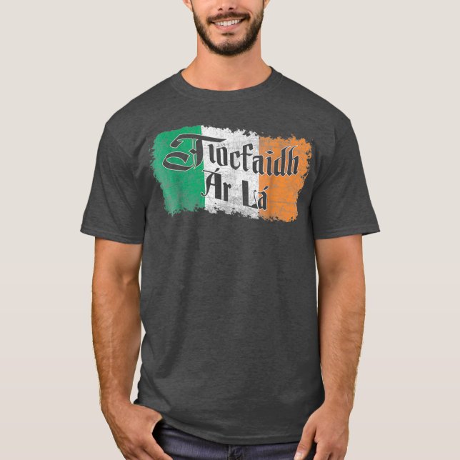Camiseta Tiocfaidh Ar La - Bandera irlandesa vintage (Anverso)
