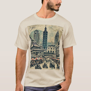 Camiseta Tipei Taiwan angustiada Grunge