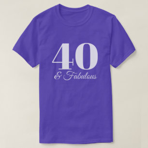 Camiseta Tipeografía Púrpura y Blanca 40 & Fabuloso