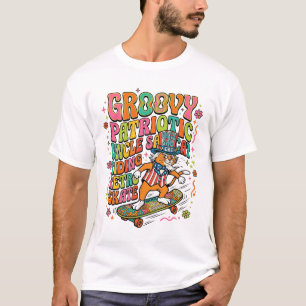 Camiseta Típica Retro del Gato Patriótico Tío Sam