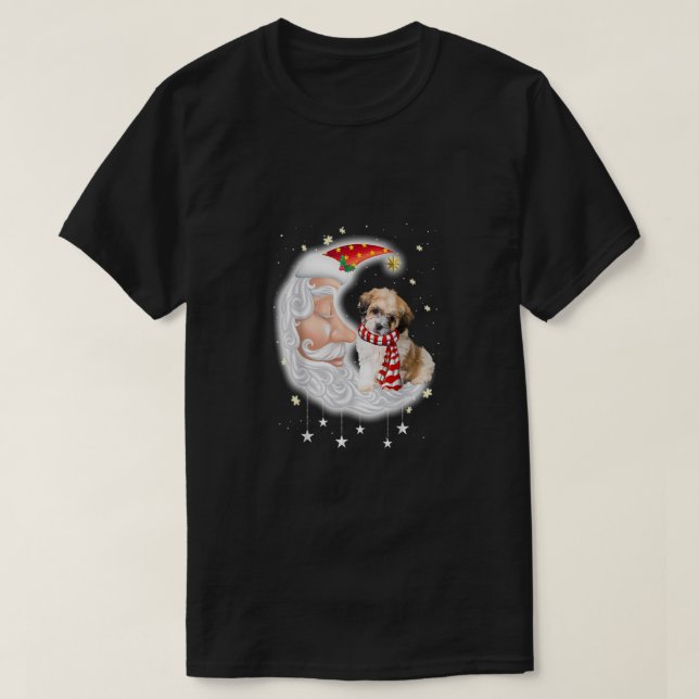 Camiseta Típico Shichon con los Navidades de Santa Hat (Diseño del anverso)