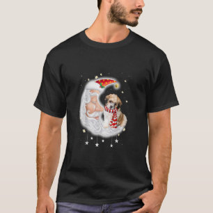 Camiseta Típico Shichon con los Navidades de Santa Hat