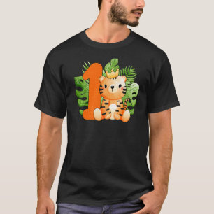 Camiseta Típicos niños de primer cumpleaños, tigre, Safari