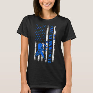 Camiseta Tipo 1 Conciencia sobre la diabetes Bandera estado