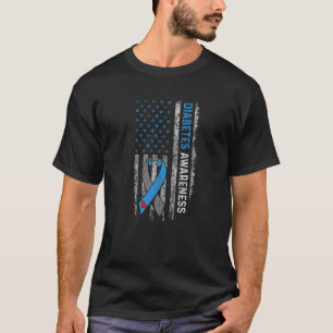 Camiseta Tipo 1 Conciencia sobre la diabetes Bandera estado