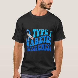 Camiseta Tipo 1 Conciencia sobre la diabetes Cinta azul Gue