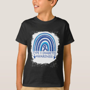 Camiseta Tipo 1 Conciencia sobre la diabetes Ris azul arcoi