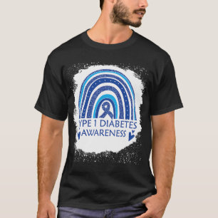 Camiseta Tipo 1 Conciencia sobre la diabetes Ris azul arcoi