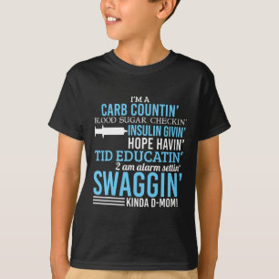 Camiseta Tipo 1 Diabetes Mamá Diversión T1D Sensibilización
