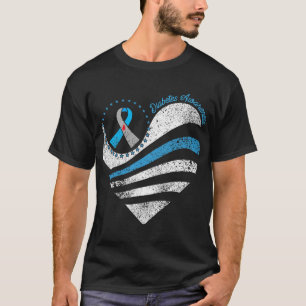 Camiseta Tipo 1 Diabetes Sensibilización Cinta Cardíaca