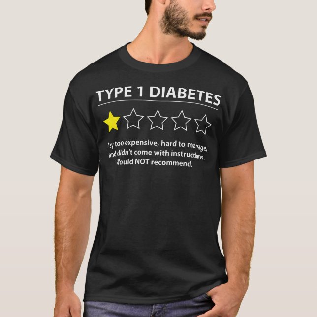 Camiseta Tipo 1 Diabetes T1D Una Estrella Clasificando Awar (Anverso)