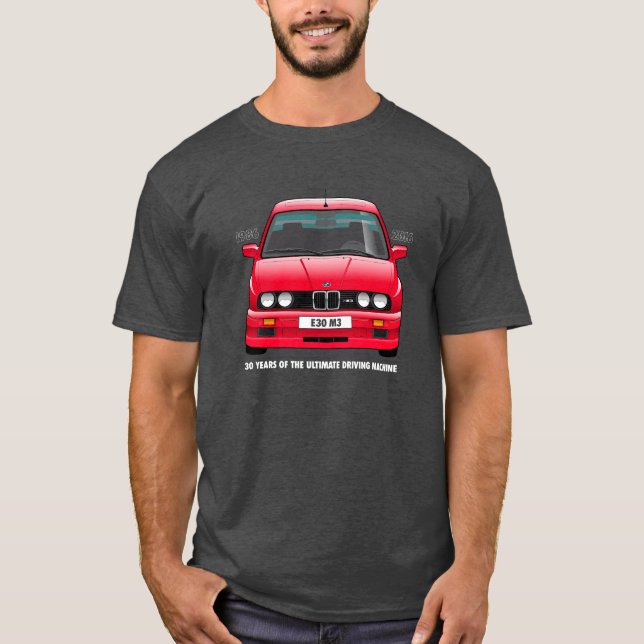 Camiseta Tipo blanco del aniversario de BMW E30 M3 (Anverso)