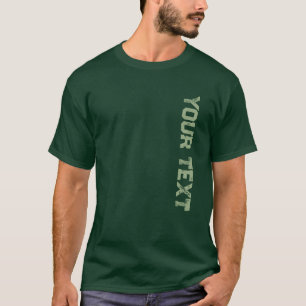 Camiseta Tipo de letra afligida verde de impresión frontal 