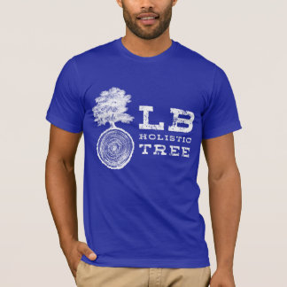 Camiseta Tipo de letra blanco del árbol holístico LB