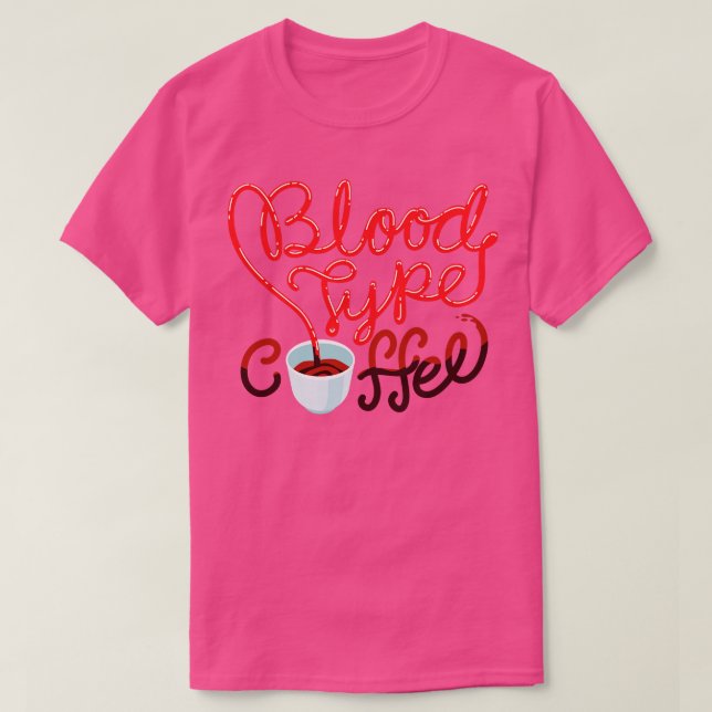 Camiseta Tipo de sangre Café (Diseño del anverso)
