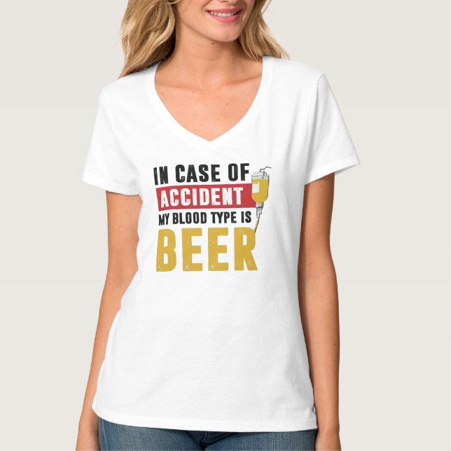 Camiseta Tipo de sangre de la cerveza (Anverso)