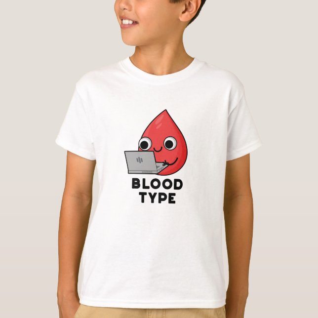 Camiseta Tipo de sangre Graciosa Caída de Sangre Pun (Anverso)