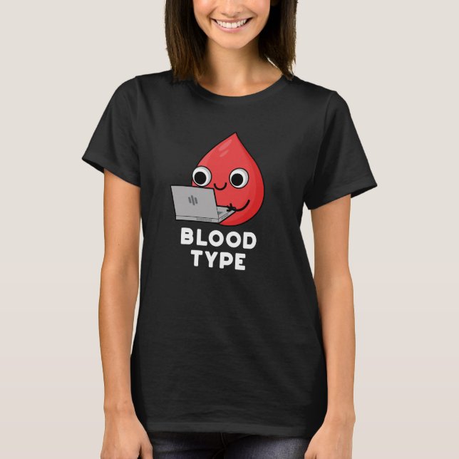 Camiseta Tipo de sangre Graciosa Caída de Sangre Pun Oscuro (Anverso)