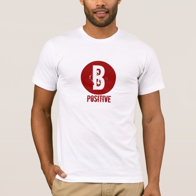 CAMISETA TIPO DE SANGRE POSITIVO DE B (Anverso)
