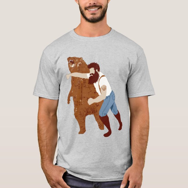 Camiseta Tipo golpeando oso (Anverso)