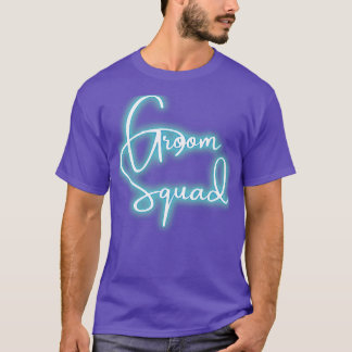 Camiseta Tipo manuscrito Groom Squad Blue Design Shadow Af