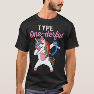 Camiseta Tipo Maravilloso Dabbing unicornio Tipo 1 Diabetes