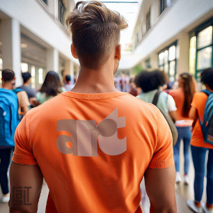 Camiseta Tipografía abstracta minimalista gris ART Word Art